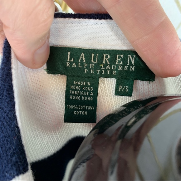 Ralph Lauren Sailing Stripe Gold Button Cardigan - Picture 8 of 10